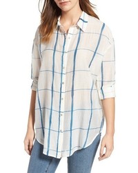 Eileen Fisher Check Organic Cotton Silk Shirt