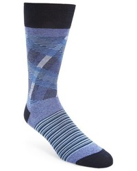 Light Blue Plaid Socks