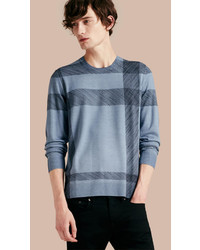 Light Blue Plaid Sweater