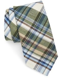 Ted Baker London Plaid Linen Cotton Tie