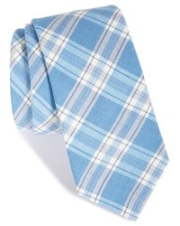 Light Blue Plaid Wool Tie