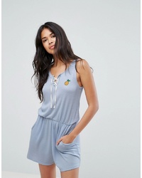 Brave Soul Jenna Playsuit With Pineapple Badge