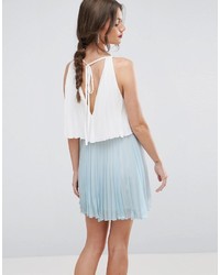 Asos Tiered Color Block Mini Pleated Dress