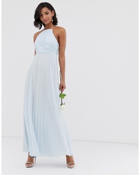 ASOS DESIGN Bridesmaid Pinny Maxi Dress With Ruched Bodice