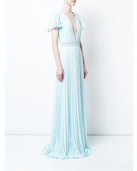 Patbo Deep V Neck Pleated Gown