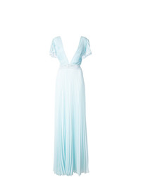 Patbo Deep V Neck Pleated Gown