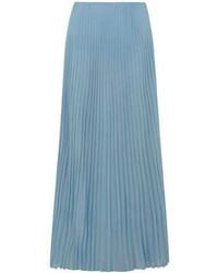 Light Blue Pleated Maxi Skirt