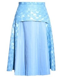 Toga Moire Check Print Pleated Skirt