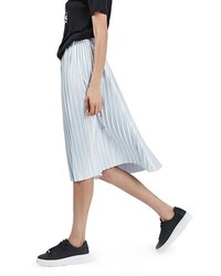 Topshop Pleat Jersey Midi Skirt