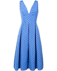 Light Blue Pleated Silk Dress