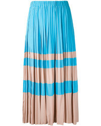 Light Blue Pleated Silk Skirt