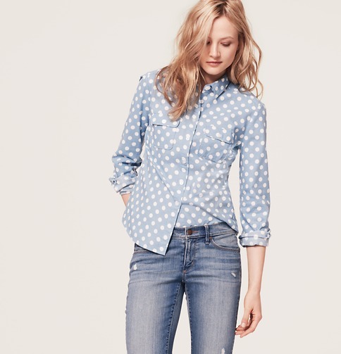 Loft polka dot sales blouse