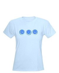 Light Blue Polka Dot Crew-neck T-shirt