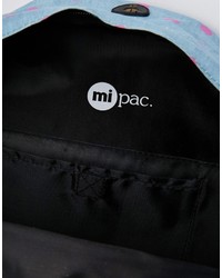 Mi-pac Backpack In Demin Chambray And All Over Polka Dot