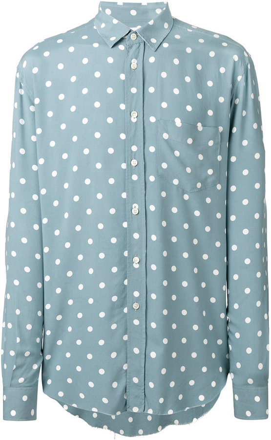 light blue polka dot shirt