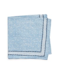 Brunello Cucinelli Dot Print Silk Pocket Square In Blue At Nordstrom