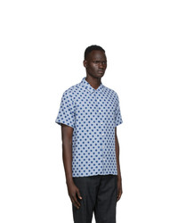 Ps By Paul Smith Blue Polka Dot Casual Short Sleeve Shirt