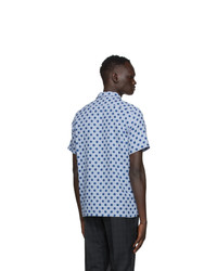 Ps By Paul Smith Blue Polka Dot Casual Short Sleeve Shirt