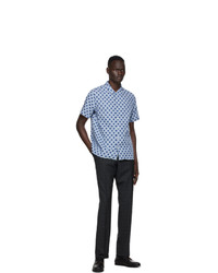 Ps By Paul Smith Blue Polka Dot Casual Short Sleeve Shirt