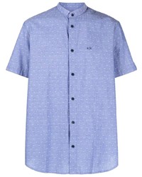 Armani Exchange Embroidered Polka Dot Short Sleeve Shirt