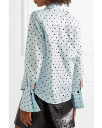 Marc Jacobs Polka Dot Flocked Silk Taffeta Shirt