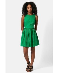 Topshop Embroidered Pinafore Dress
