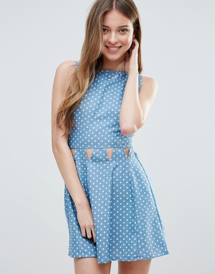 chambray polka dot dress