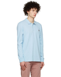Ps By Paul Smith Blue Organic Cotton Long Sleeve Polo