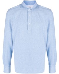 Brunello Cucinelli Long Sleeve Cotton Polo Shirt