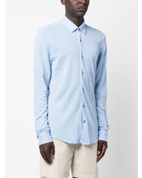 BOSS Long Sleeve Linen Polo Shirt