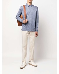 Canali Marl Knit Polo Shirt