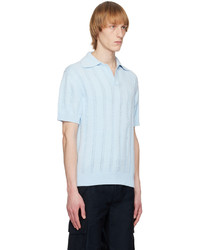 System Blue Open Placket Polo