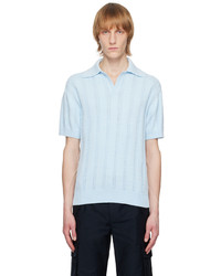 System Blue Open Placket Polo