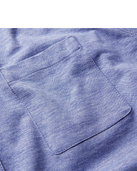 Brunello Cucinelli Button Down Collar Mlange Cotton Piqu Polo Shirt