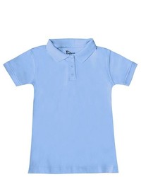 Classroom Uniforms Girls School Uniform Top Light Blue Cap Sleeve Fitted Polo Shirt 1820