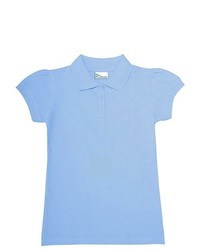 Classroom Uniforms Girls School Uniform Top Light Blue Stretch Pique Polo Shirt 1012