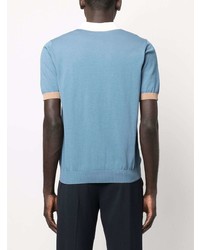 Eleventy Colour Block Cotton Polo Shirt