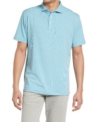 Peter Millar Crest Isle Stripe Short Sleeve Polo In Island Blue At Nordstrom