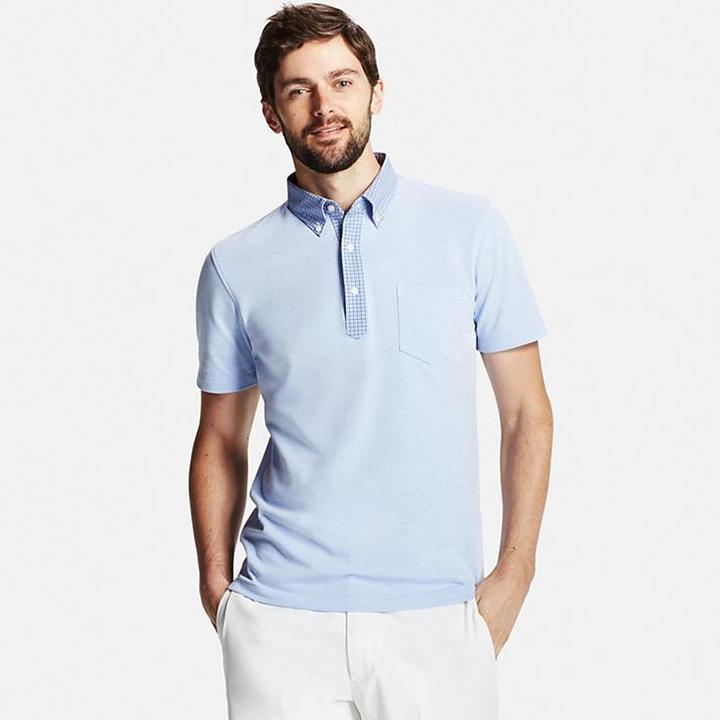 Emulate in the meantime Geography Uniqlo Dry Comfort Button Down Collar Polo Shirt, $24 | Uniqlo | Lookastic