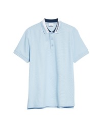 Burberry Edney Logo Collar Short Sleeve Cotton Pique Polo In Pale Blue At Nordstrom