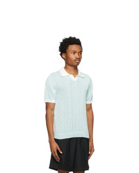 Ernest W. Baker Green Cable Knit Polo