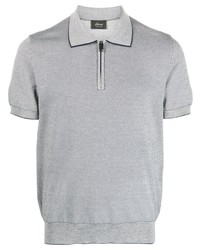 Brioni Half Zip Knitted Polo Top