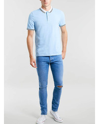 Topman Light Blue Barlow Polo Shirt