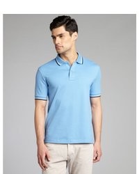 Prada Light Blue Cotton Piqu Short Sleeve Polo Shirt