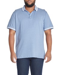 Johnny Bigg Marlow Tipped Short Sleeve Polo In Denim At Nordstrom