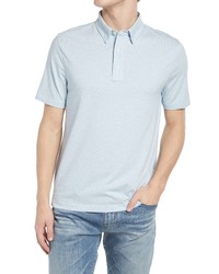 Faherty Movet Stripe Short Sleeve Polo Shirt In Cardiff Blue Heather At Nordstrom