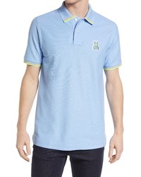 Psycho Bunny Noah Tipped Pique Polo In Deco Blue At Nordstrom