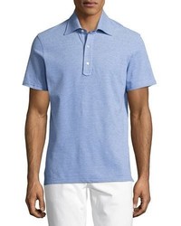 Isaia Pique Cotton Polo Shirt