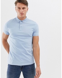 ASOS DESIGN Polo In Jersey In Blue