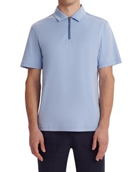 Bugatchi Quarter Zip Polo In Sky At Nordstrom